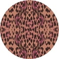 thumbnail image 1 of Ahgly Company Indoor Round Patterned Shocking Orange Area Rugs, 4' Round, 1 of 6