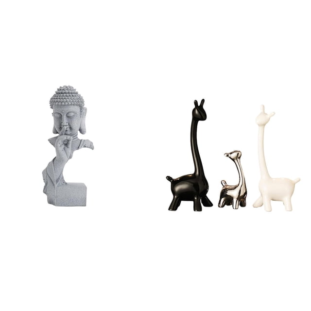 Estatua de Buda,Estatua de Buda Gautama para interiores y exteriores.,Estatua de ciervo alce,Estatua de jirafa de cerámica,adorno moderno para decoración del hogar,Figuras de jirafas de