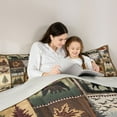 thumbnail image 5 of Feelyou Western Lodge Cabin Queen Comforter Set, Jungle Bear Deer Animal Bedding Sets, Rustic Countryside Reversible Bedding Comforter Set, Wheat Brown Super Cozy Room Decor, 3 Pieces, 5 of 8