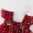 thumbnail image 4 of EGNMCR Robe à Manches Courtes Col Rond Robe de Noël pour Filles Robe Flocon de Neige en Feuille d'Or Robe de Princesse en Tulle Robe à Manches Volantes pour Enfants Robe de Vacances Robe en polyester pour Filles, 4 of 7