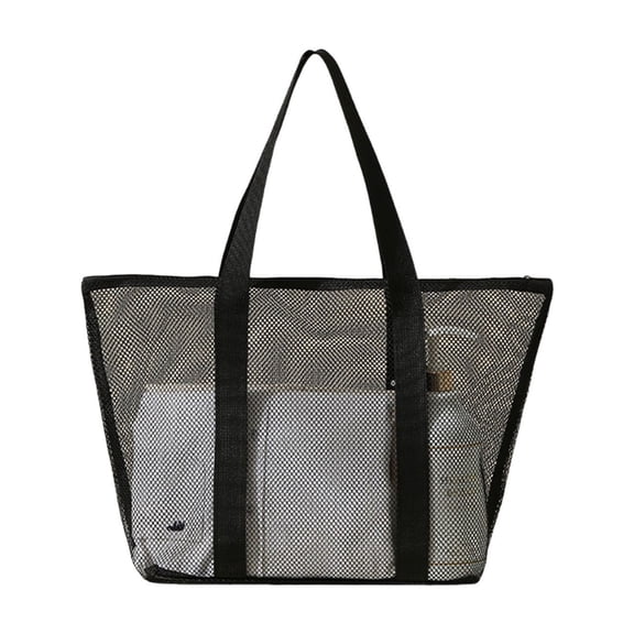 Waterproof Mesh Beach Bag - Extra Large Zippered Beach Tote , Sandproof Pool Bag for Women, for Swimsuits, Towels & Beach Essentials