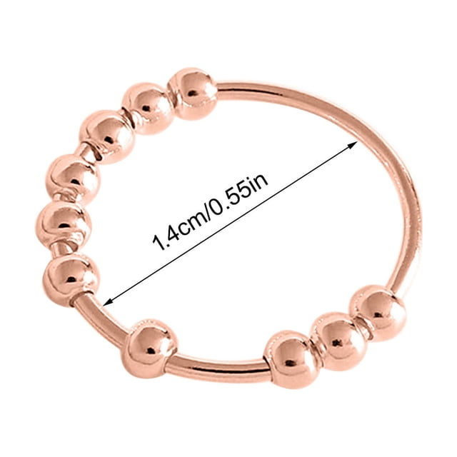 mtvxesu Rings Single Coil, Beads Rotate, Anxiety Bead, Suitable For Female Sale