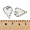 thumbnail image 3 of 10 pc Brass Micro Pave Clear Cubic Zirconia Pendants Cadmium Free & Nickel Free & Lead Free,Heart Charms Real Platinum Plated 21.5x15x2mm, 3 of 3