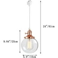 thumbnail image 4 of FSLiving H-Track Pendant Lighting Vintage Industrial Pendant Light Fixture with 5.9" Handmade Globe Clear Shade,Rose Gold Socket - 3 Pack, 4 of 7