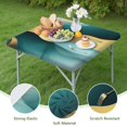 thumbnail image 4 of Teal Gold Marble Pattern Square Fitted Tablecloth with Elastic Edge,Square Table Cover,Washable Elastic Table Cover for Home Kitchen Party Decor 34"x34", 4 of 6