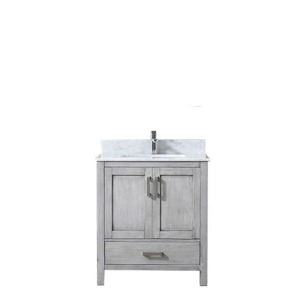 Jacques 30 Distressed Grey Single, Distressed White Vanity