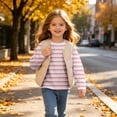 thumbnail image 5 of OGLCCG Girls Striped Long Sleeve Shirts Crewneck Basic Tops for Kids Lightweight Stretch Fall Tops Size 9, 5 of 8