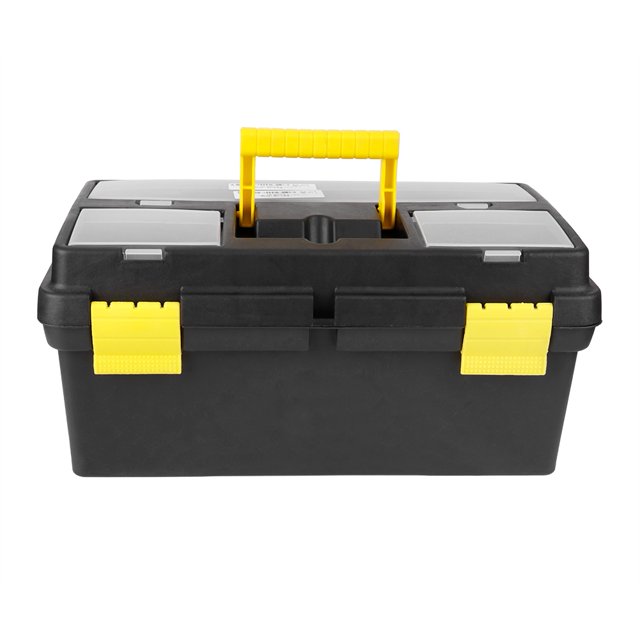 Premium Large & Medium Plastic Toolbox with Lockable Design, Removable Storage Compartments - Ergonomic Non-Slip Handle, Heavy-Duty Wear-Resistant Engineering Plastic Construction, Ideal for Tool