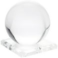 thumbnail image 2 of Plymor Clear Acrylic Square Display Base with Indented Circle to Hold Egg, Marble, Ball or Sphere, 3.5" W x 3.5" D x 0.5" H (2" Circle), Pack of 3, 2 of 2