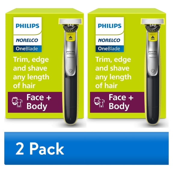 (2 pack) Philips Oneblade 360, Trim, Edge & Shave Face Body, Electric Beard Trimmer, Body Groomer, 5-In-1 Comb, QP2834/70
