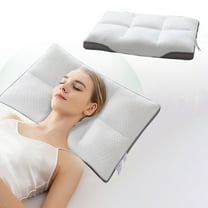 InsCrazy Pillows for Sleeping Queen Size, Hotel Grade Pillow Cotton Zoned Massage Pillow Soft and Supportive Feather Mattress for Side and Back Sleepers 19" x 30"