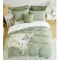thumbnail image 2 of Nayoroom Boho 3-Pieces Green Geometric Comforter Bedding Sets, Queen, 2 of 5