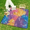 thumbnail image 6 of Colorful Tie Dye Vortex Waterproof Picnic Blanket with Foldable Zipper, Suitable for Outdoor Use, Suitable for Travel, Camping, Beaches, Parks, Grasslands, Picnic Blanket Accessories, 6 of 7