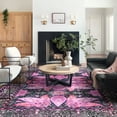 thumbnail image 5 of Cydiria Vintage Boho Traditional Oriental Faux Wool Area Rug, 5' x 8', Purple, 5 of 7