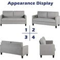 thumbnail image 6 of Coewske 57"W Living Room Loveseat Sofa with USB 2 Seater Tufted Deep Love Seat Couches, Light Grey, 6 of 6