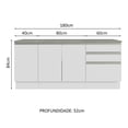 thumbnail image 3 of Mueble Madesa Modulo para Baño Gabinete Lavabo 180 cm BB, 3 of 5