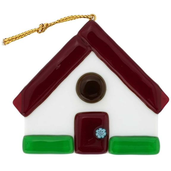 GlassOfVenice Murano Glass House Christmas Ornament - Red