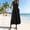 Black, variant on Women's Summer V-Neck Sleeveless Relaxed Fit Maxi Dress with Pockets Casual Beach