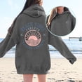 thumbnail image 2 of Puliio Women's Hoodie Coastal Cowgirl Sunset Wave Graphic Print Oversized Soft Long Sleeve Vacation Sweatshirt With Front Pocket, 2 of 5