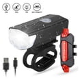 thumbnail image 5 of Faro delantero de bicicleta de una pieza, color negro, recargable vía USB, iluminación trasera superbrillante, juego de faros delanteros nocturnos para bicicleta de montaña MTB, 5 of 5