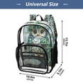 thumbnail image 2 of ALAZA Clear Backpack Owl Bohemia Green PVC Transparent BookBag, 2 of 7
