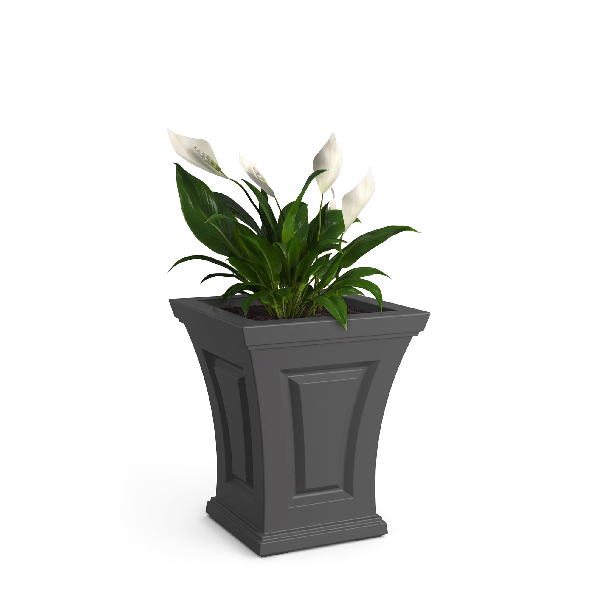 Cambridge 18in Tall Planter - Graphite Grey