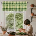 thumbnail image 5 of Spring Plaid Window Valance Curtain Green Yellow Rod Pocket Short Curtain for Living Room, Bedroom & Kitchen Window Decor 42x12in, 5 of 8