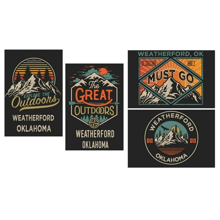

Weatherford Oklahoma Souvenir 2x3 Inch Fridge Magnet The Great Outdoors Design 4-Pack