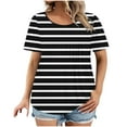 thumbnail image 1 of Mujeres Más Tamaño Manga Corta Tops, Moda Impresión Cuello Redondo, Camiseta Más Tamaño Blusa, 1 of 5