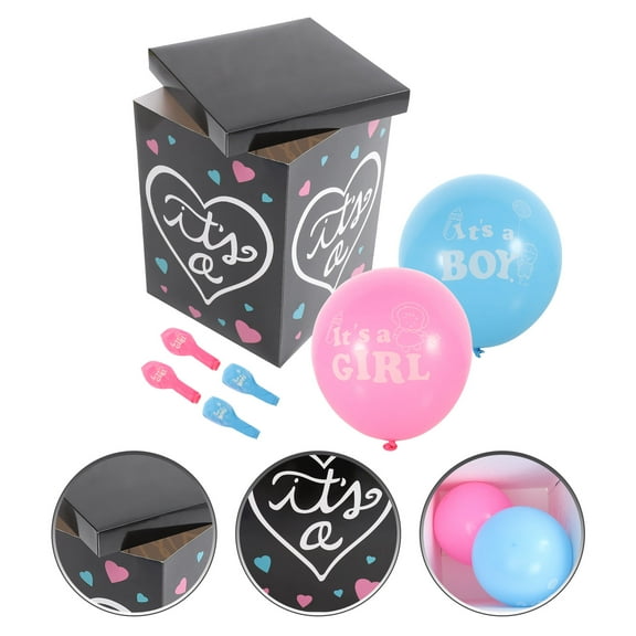 IDEANATEGRATE 1 Set Gender Reveal Box Rectangular Paper Balloon for Baby Shower and Party Decoration 40.0X30.0X30.0in
