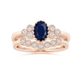 thumbnail image 4 of Angara Natural 0.85 Ct. Blue Sapphire with Diamond Vintage Inspired Ring in 14K Rose Gold for Women (Ring Size: 3), 4 of 10
