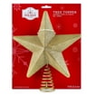 10" Christmas Tree Topper, Gold Star, Holiday Time