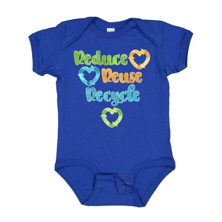 

Inktastic Earth Day Reduce Reuse Recycle with Hearts Gift Baby Boy or Baby Girl Bodysuit
