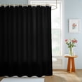 thumbnail image 4 of Black Shower Curtains for Bathroom, Farmhouse Solid Black Color Modern Art Waterproof Fabric Shower Curtain, Decorative Bathroom Curtain for Bathtub, 72"x78" , No Hooks Included, 4 of 9
