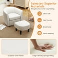 thumbnail image 6 of Giantex Swivel Accent Chair w/Ottoman, Modern Barrel Club Chair, Swivel Single Sofa w/Footrest, White, 6 of 9