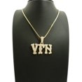 thumbnail image 2 of Stone Stud Initials YFN Hip-Hop Pendant with 2mm 24" Box Chain Necklace in Gold-Tone, 2 of 4