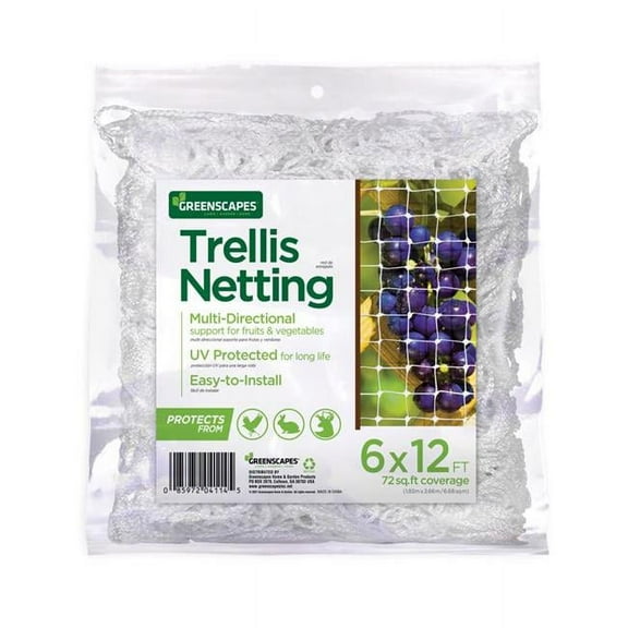 Greenscapes 7024657 12 x 6 ft. Trellis Netting, White