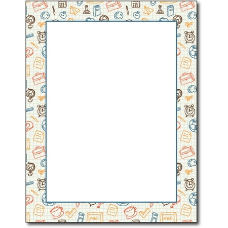 Border Letterhead Paper - School Border Letterhead Paper - 80 Sheets