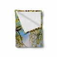 thumbnail image 2 of Forest Soft Flannel Fleece Blanket, Vibrant Summer Season Above Oaks Rural Angle Freshness Sky Panorama Art Photography, Cozy Plush for Indoor and Outdoor Use, 60" x 80", Green Brown, by Ambesonne, 2 of 6