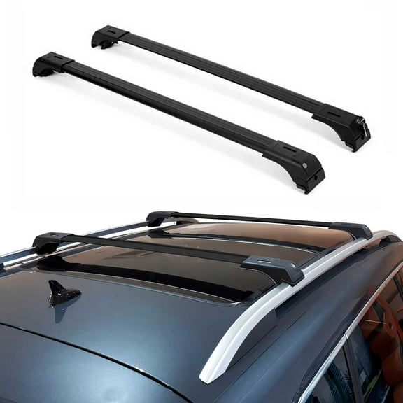 OMAC Roof Rack Cross Bars Aluminium for Buick Encore 2013-2022 Black 2 Pcs Anti-Theft for Travel Kayak Canoe Surf Ski Snowboard Camping