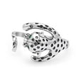 thumbnail image 2 of Antique Oxidized Finish Cheetah Head Eyes Adjustable Band Thumb Ring Size 10, 2 of 5
