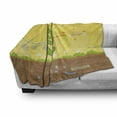thumbnail image 3 of Educational Soft Flannel Fleece Blanket, Cartoon Photosynthesis Oxygen Carbon Dioxide Sunlight and Water, Cozy Plush for Indoor and Outdoor Use, 60" x 80", Earth Yellow Green Umber, by Ambesonne, 3 of 6