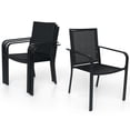 thumbnail image 5 of 5-Peices Outdoor Patio Dining Set Stacking Chairs and Square Table Furniture Set for 4 Person, 5 of 7