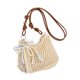 thumbnail image 3 of Bolso de hombro tejido para playa, elegante y moderno, con correa ajustable para el hombro, ideal para cumpleaños. Beige, 3 of 9