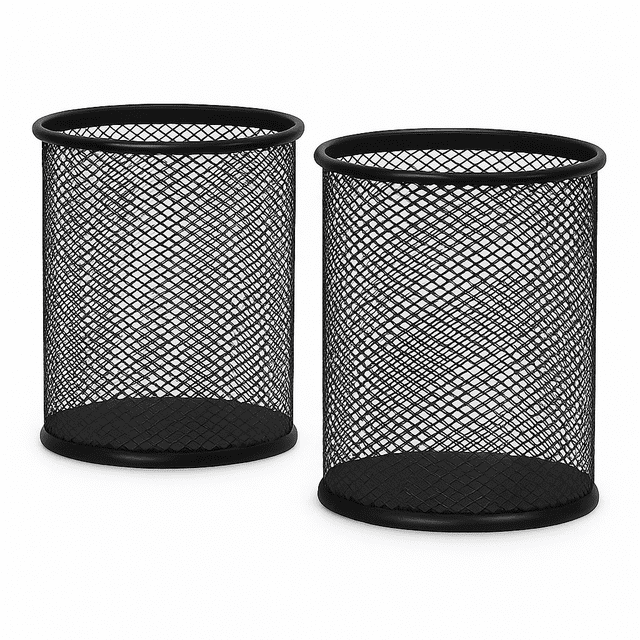 Set 2 Portalapices Bote De Malla Organizador De Escritorio Taza para Bolígrafos