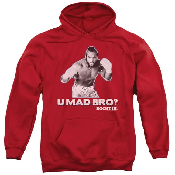 Rocky Iii U Mad Bro Adult Pullover Hoodie Sweatshirt Red