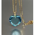 thumbnail image 3 of Heart Shaped Aquamarine, Aquamarine Necklace, Gold Plated, 3 of 3