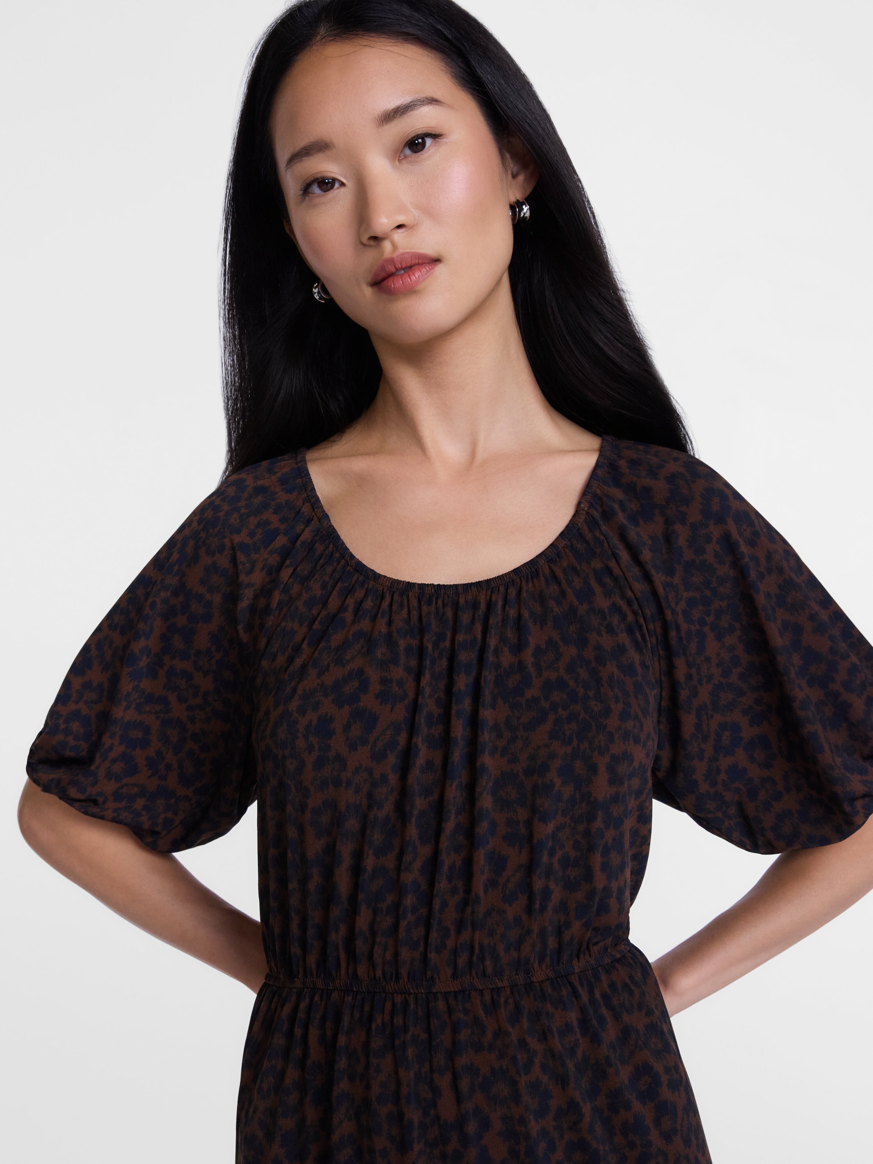 Scenario Women's Mini Dress with Shirred Waist, Sizes XS-XXXL