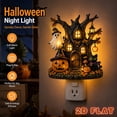 thumbnail image 7 of DAMAI Tree House Plug in Night Light,Halloween 2D Hand‑Painted Spooky Ghost Pumpkin Witch Decor Resin Lamp,Wall Plug Nightlight For Hallway Bedroom Entryway Console Shelf Decor, 7 of 7