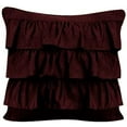 thumbnail image 4 of DNG Creations 5 Piece Three Line Ruffle Duvet Cover With Zipper Closure & Corner Ties - 800 Threads Count, 100% Egyptian Cotton ( Solid Wine - Full/Queen ), 4 of 4